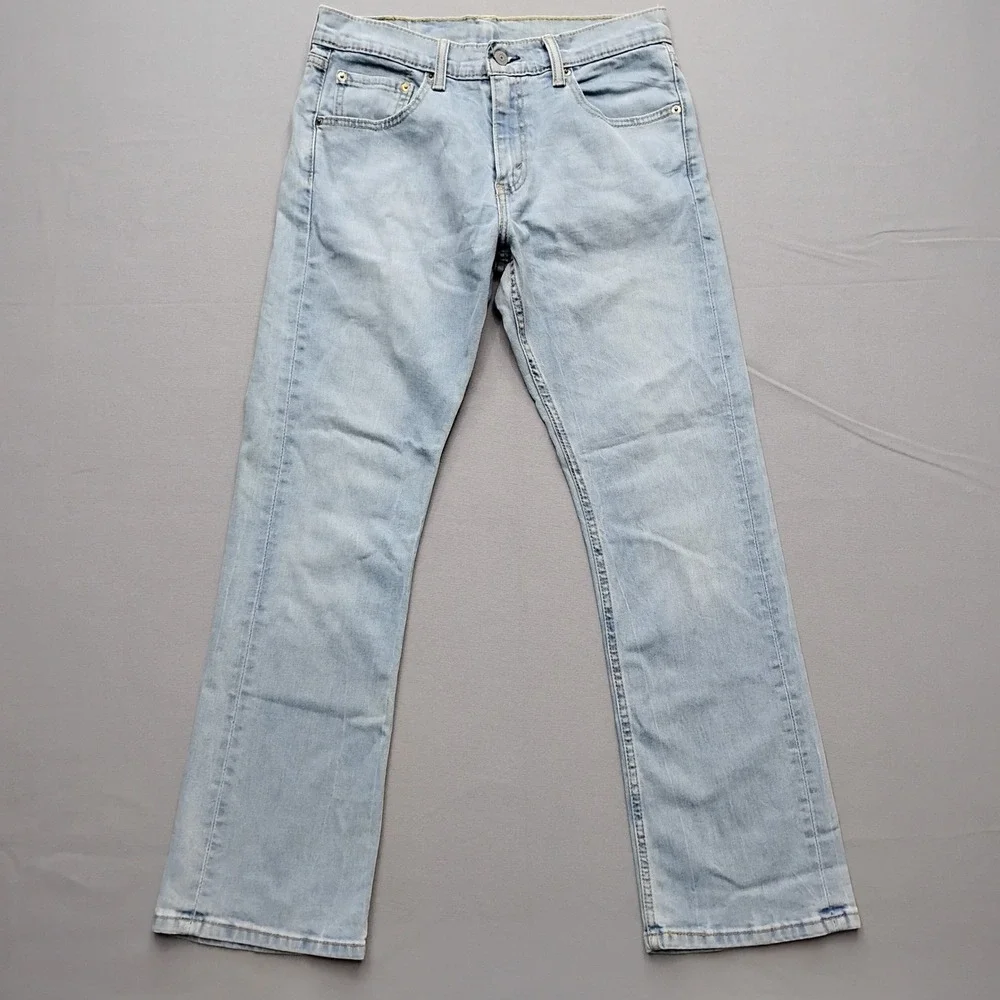 Levis 527 Slim Bootcut Jeans Mens 33x30 Light Wash Denim Blue